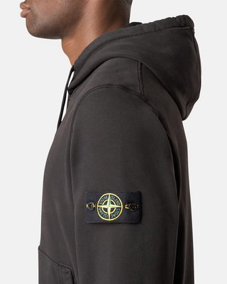 Stone Island 6100045 Organic Cotton Fleece Hoodie Black