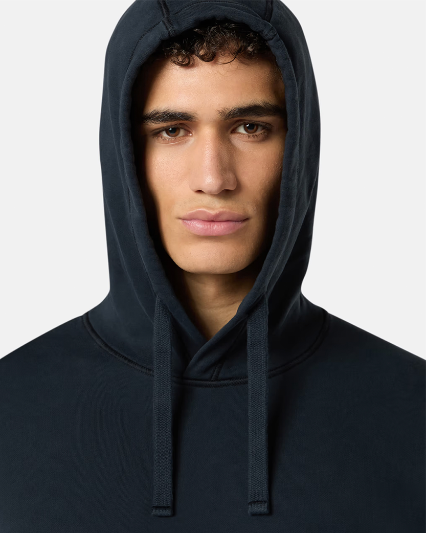Stone Island 6100045 Organic Cotton Fleece Hoodie Navy Blue