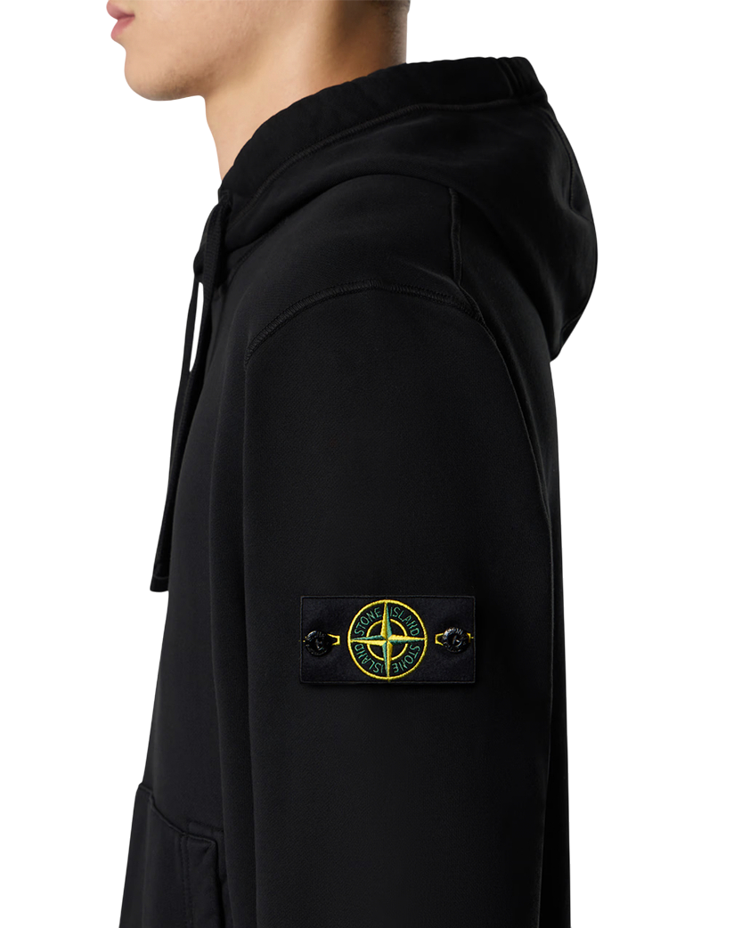 Stone Island 6100062 ORGANIC COTTON FLEECE Hoodie Black