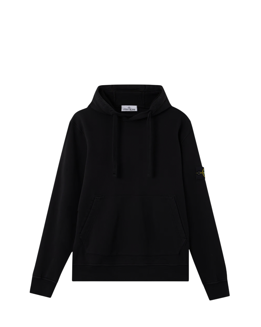 Stone Island 6100062 ORGANIC COTTON FLEECE Hoodie Black