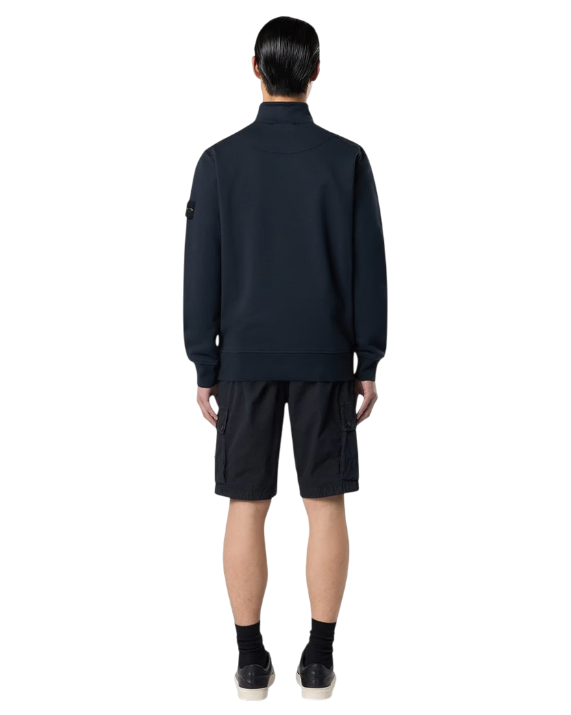 Stone Island 6100070 ORGANIC COTTON FLEECE Half-Zipper Sweatshirt Navy Blue