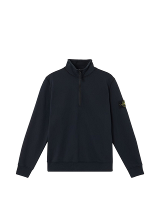 Stone Island 6100070 ORGANIC COTTON FLEECE Half-Zipper Sweatshirt Navy Blue