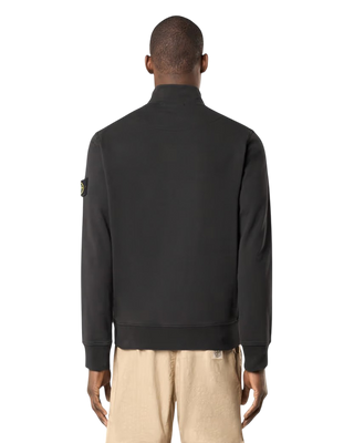 Stone Island 6100619 Organic Cotton Fleece Half-Zipper Sweatshirt Black