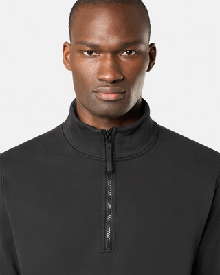 Stone Island 6100619 Organic Cotton Fleece Half-Zipper Sweatshirt Black
