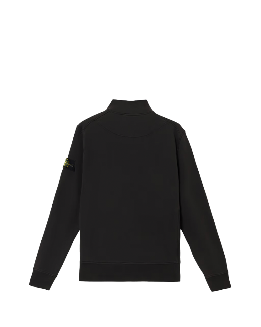 Stone Island 6100619 Organic Cotton Fleece Half-Zipper Sweatshirt Black