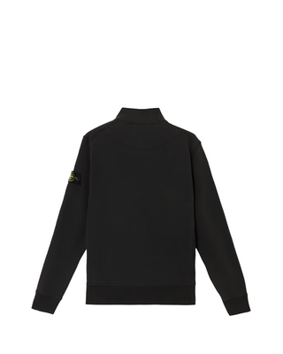 Stone Island 6100619 Organic Cotton Fleece Half-Zipper Sweatshirt Black