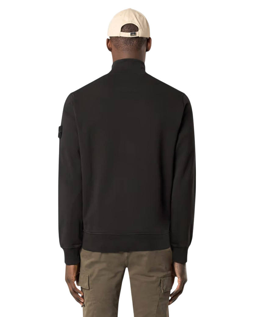 Stone Island 6100643 Oganic Cotton Fleece Zip Sweatshirt Black