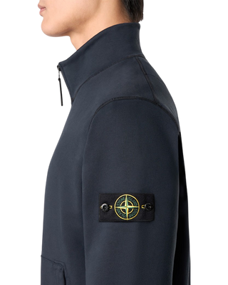 Stone Island 6100643 Oganic Cotton Fleece Zip Sweatshirt Blue