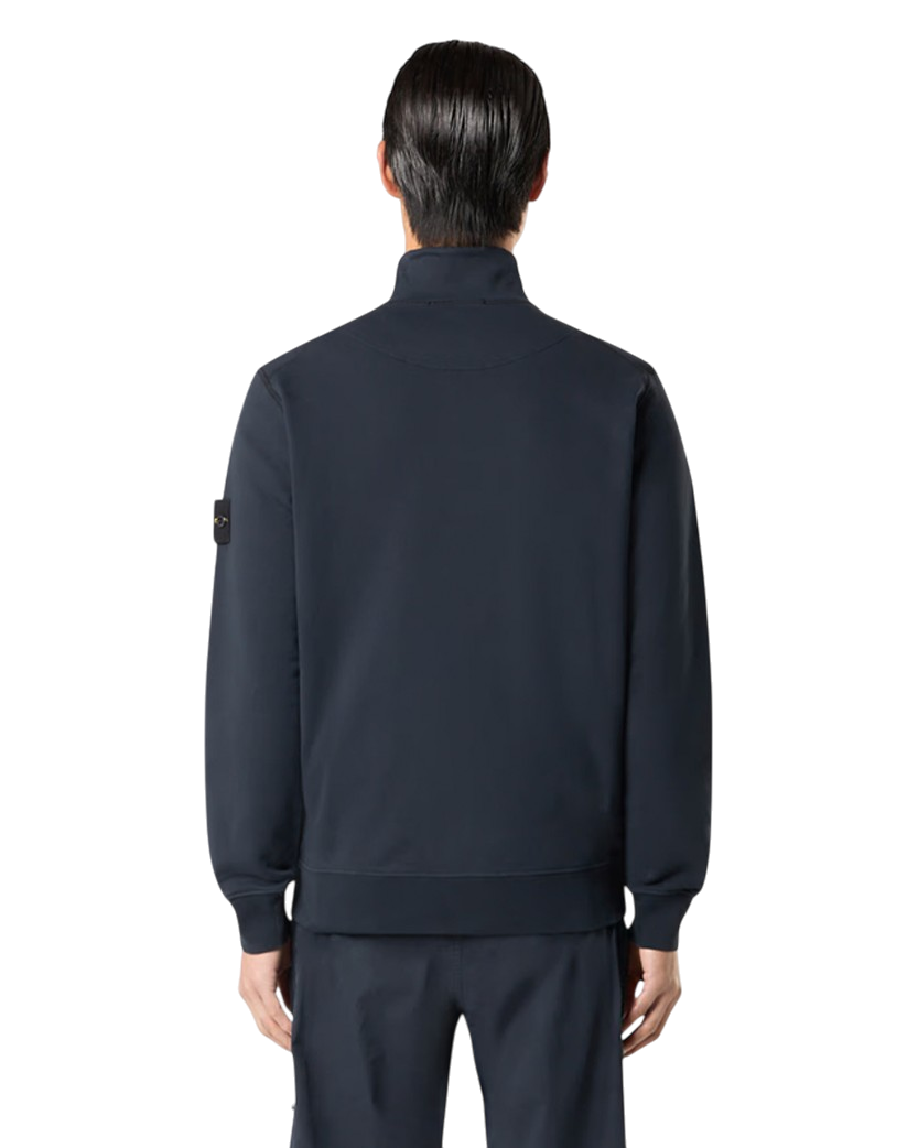 Stone Island 6100643 Oganic Cotton Fleece Zip Sweatshirt Blue