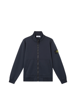 Stone Island 6100643 Oganic Cotton Fleece Zip Sweatshirt Blue