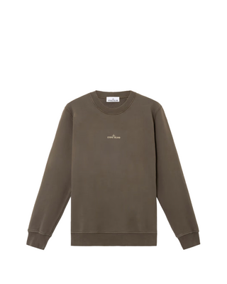 Stone Island 6100665 Cotton Fleece 'Institutional Five' Print Sweatshirt Military Green