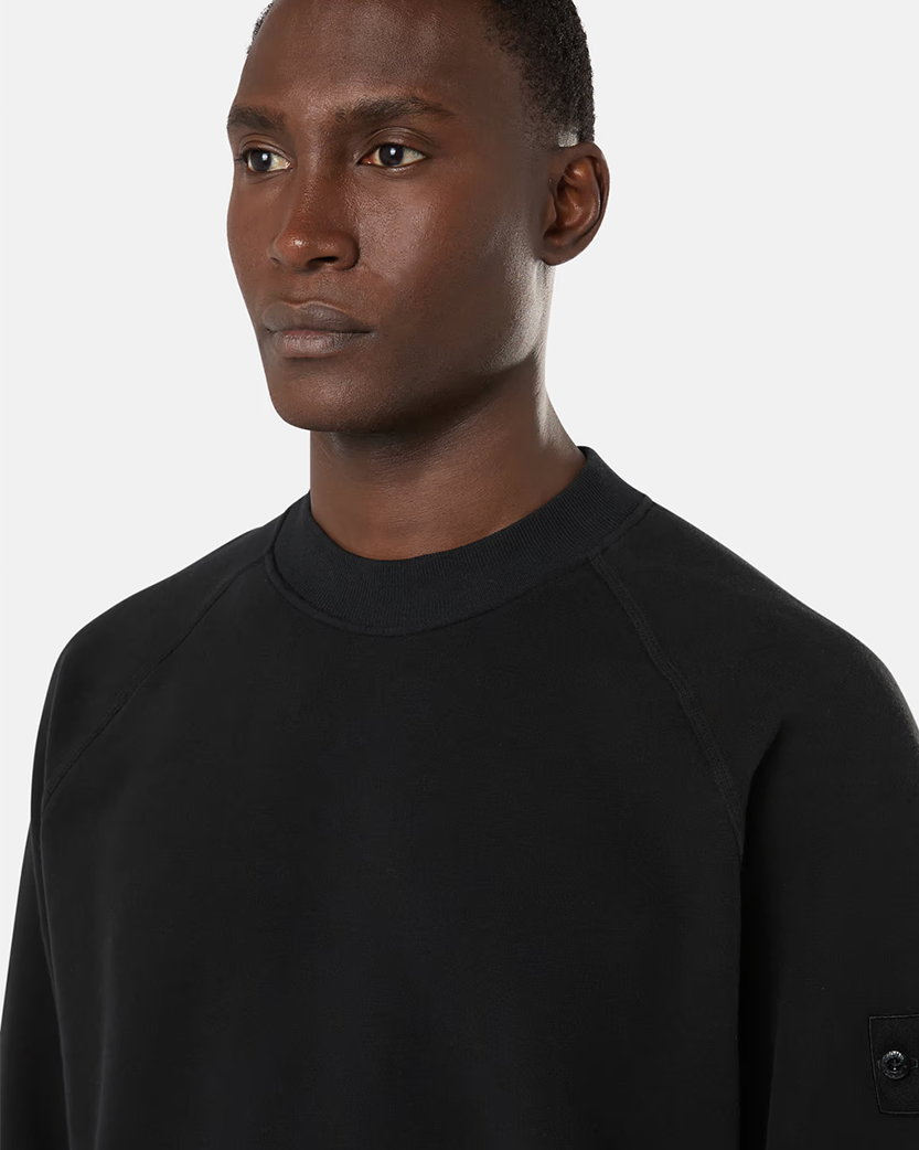 Stone Island 629F7 Stretch Organic Cotton Fleece Ghost Black