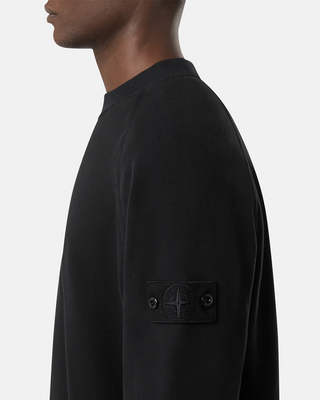 Stone Island 629F7 Stretch Organic Cotton Fleece Ghost Black