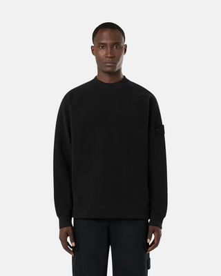 Stone Island 629F7 Stretch Organic Cotton Fleece Ghost Black