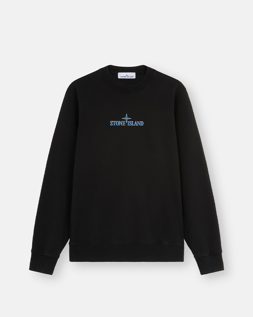 Stone Island 66182 Cotton Fleece Sweatshirt Black