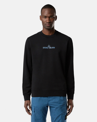 Stone Island 66182 Cotton Fleece Sweatshirt Black