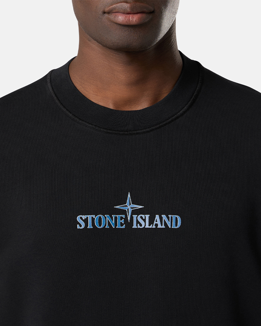 Stone Island 66182 Cotton Fleece Sweatshirt Black