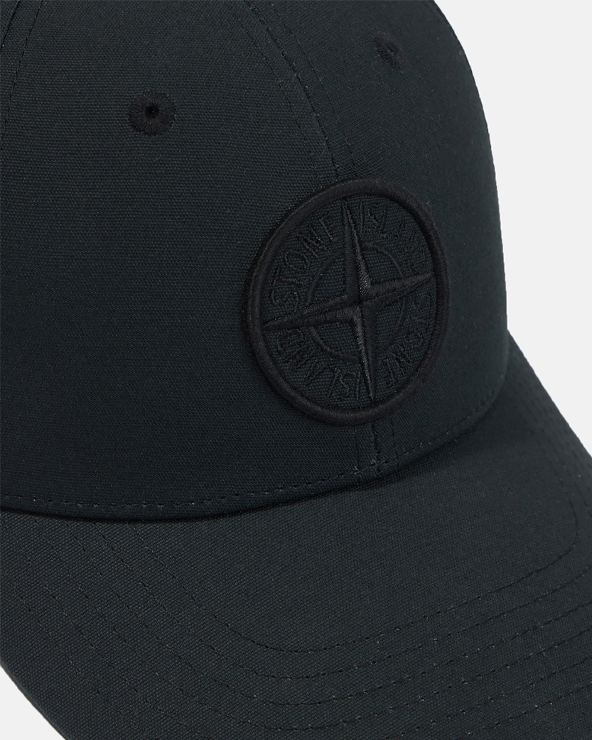 Stone Island 9100013 Cotton Reps Baseball Cap Compass Black