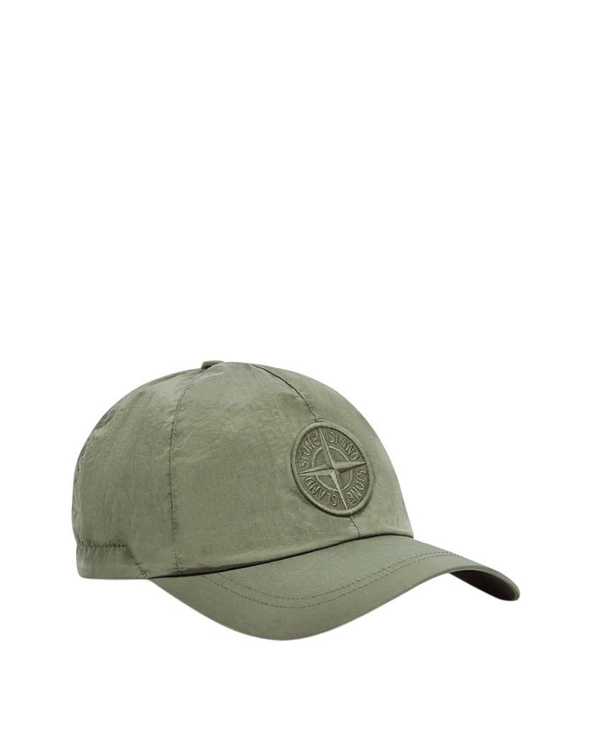 Stone Island 9100995 Nylon Metal 6-Panel Logo Cap Green