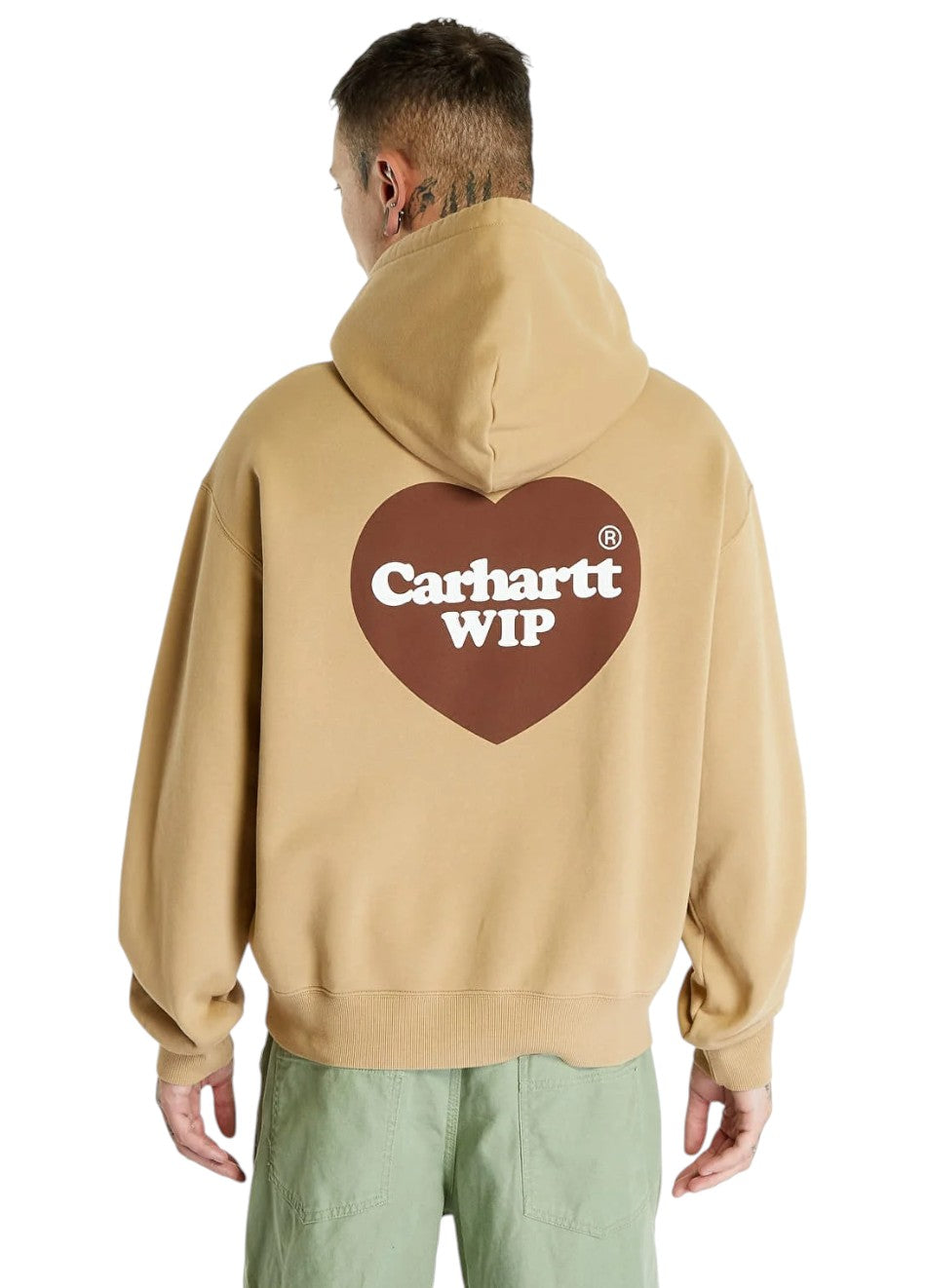 Carhartt WIP Heart Print Hoodie Dusty Hamilton Brown