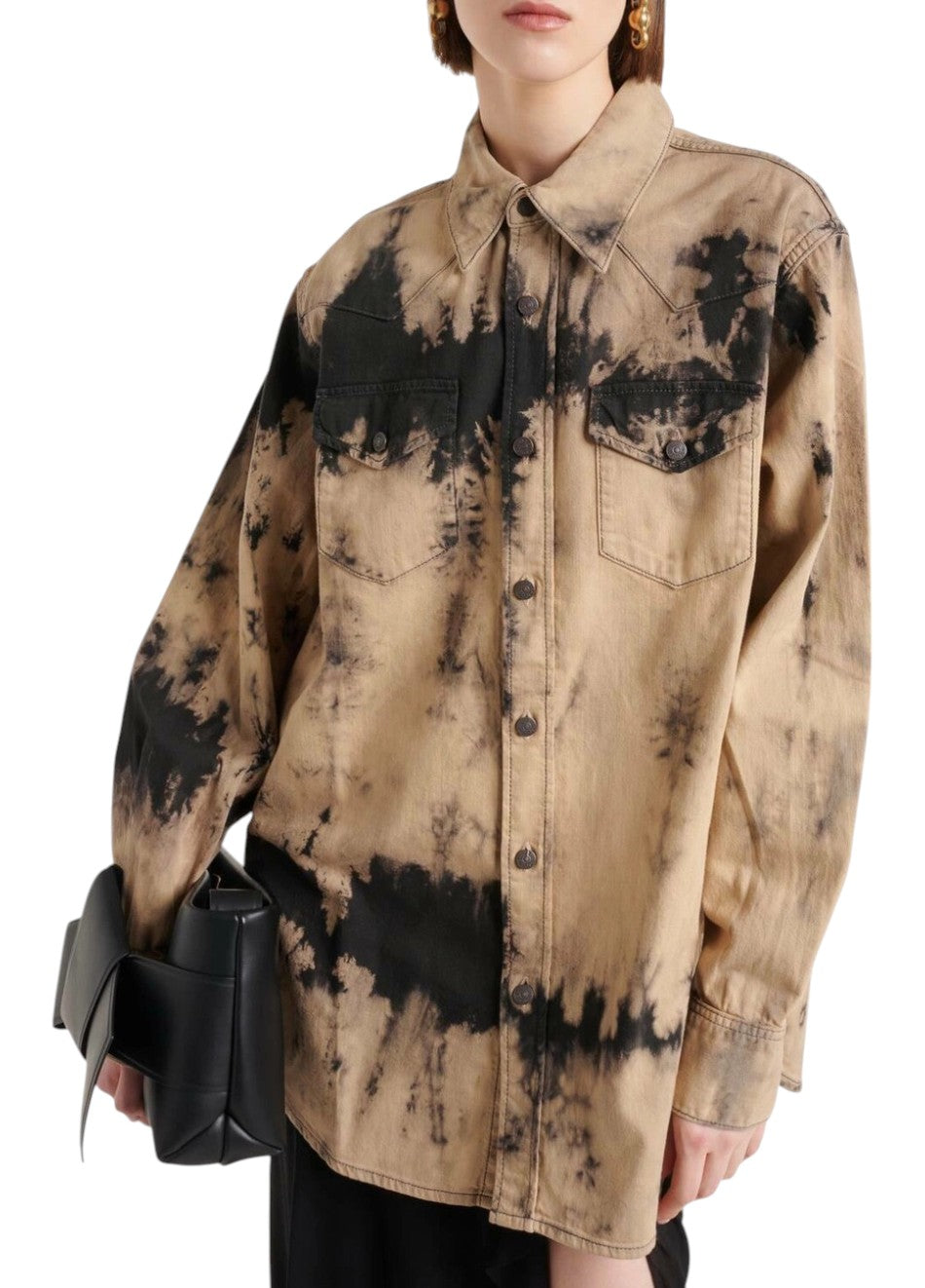 Acne Studios Tie Dye Denim Shirt Beige/Black