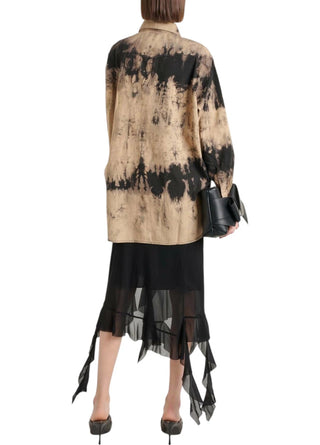 Acne Studios Tie Dye Denim Shirt Beige/Black
