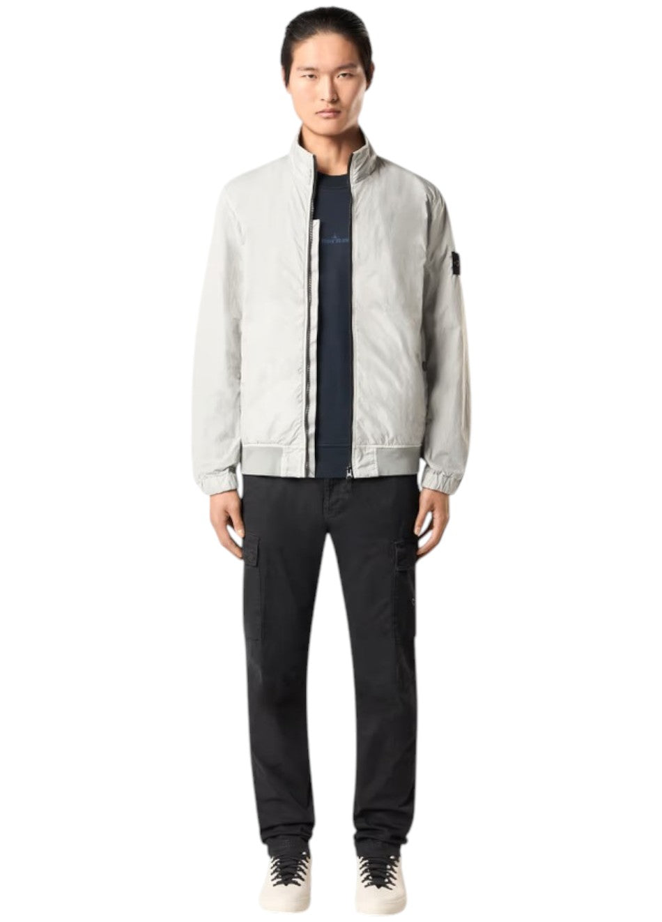 Stone Island 4100037 CRINKLE REPS R-NY Jacket Pearl Grey