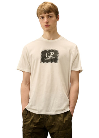 C.P. Company Logo Label T-Shirt Gauze White 18CMTS029A005100W