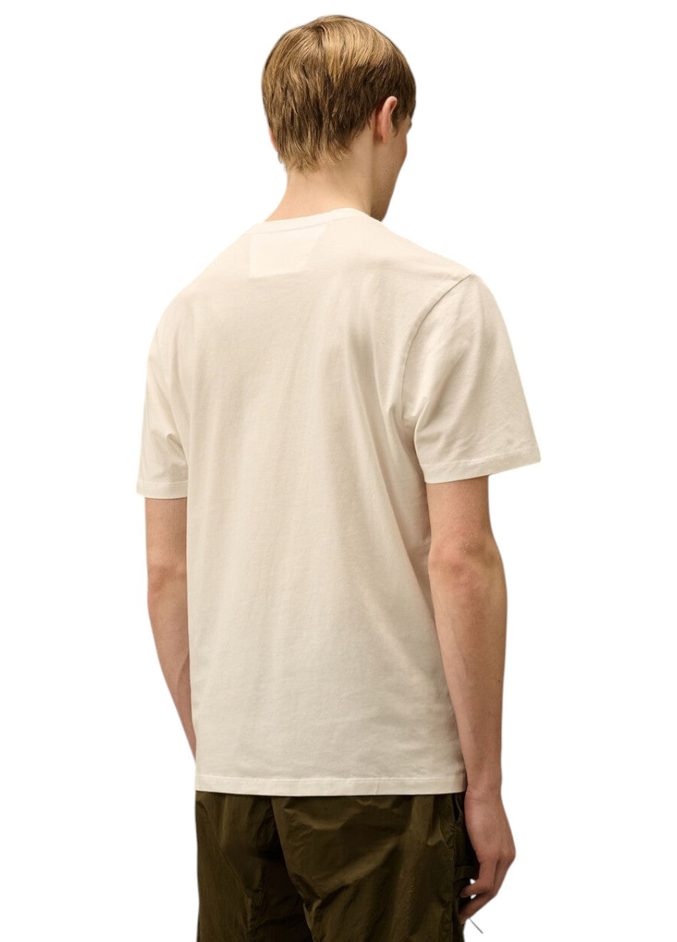 C.P. Company Logo Label T-Shirt Gauze White 18CMTS029A005100W