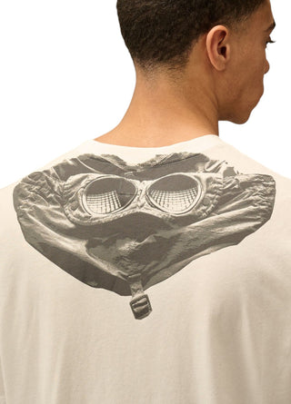 C.P. Company 30/1 Jersey Back Goggle T-Shirt Gauze White 18CMTS030A005100W