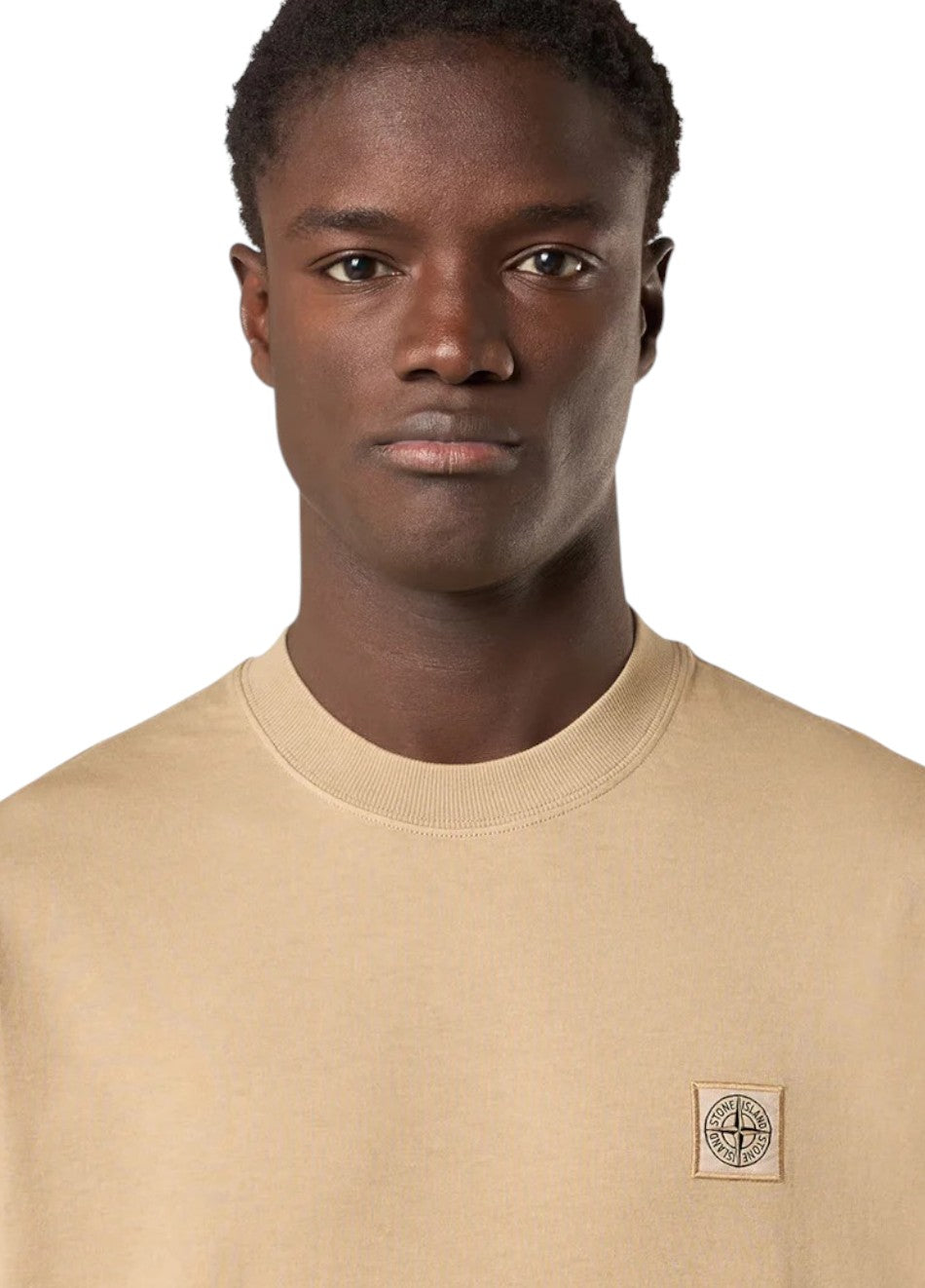 Stone Island 2100034 Organic Cotton Jersey Compass Patch T-Shirt Beige