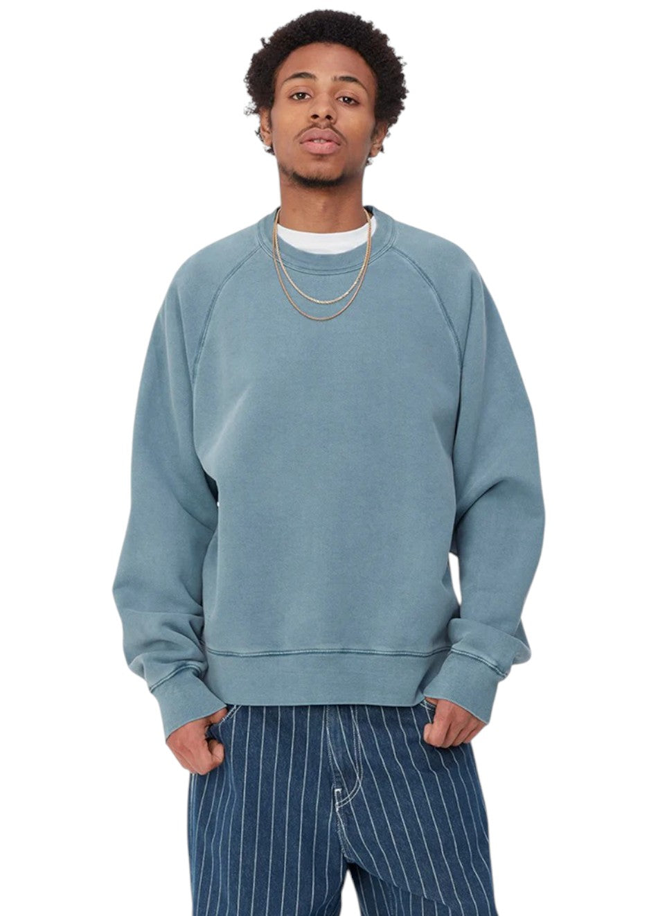 Carhartt WIP Taos Sweat Garment Dyed Blue