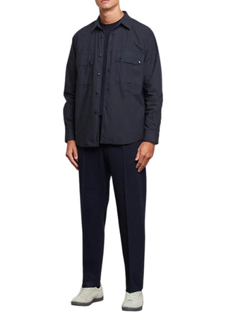 Stone Island 1200015 STRETCH COTTON TELA 'PARACADUTE Overshirt Navy Blue