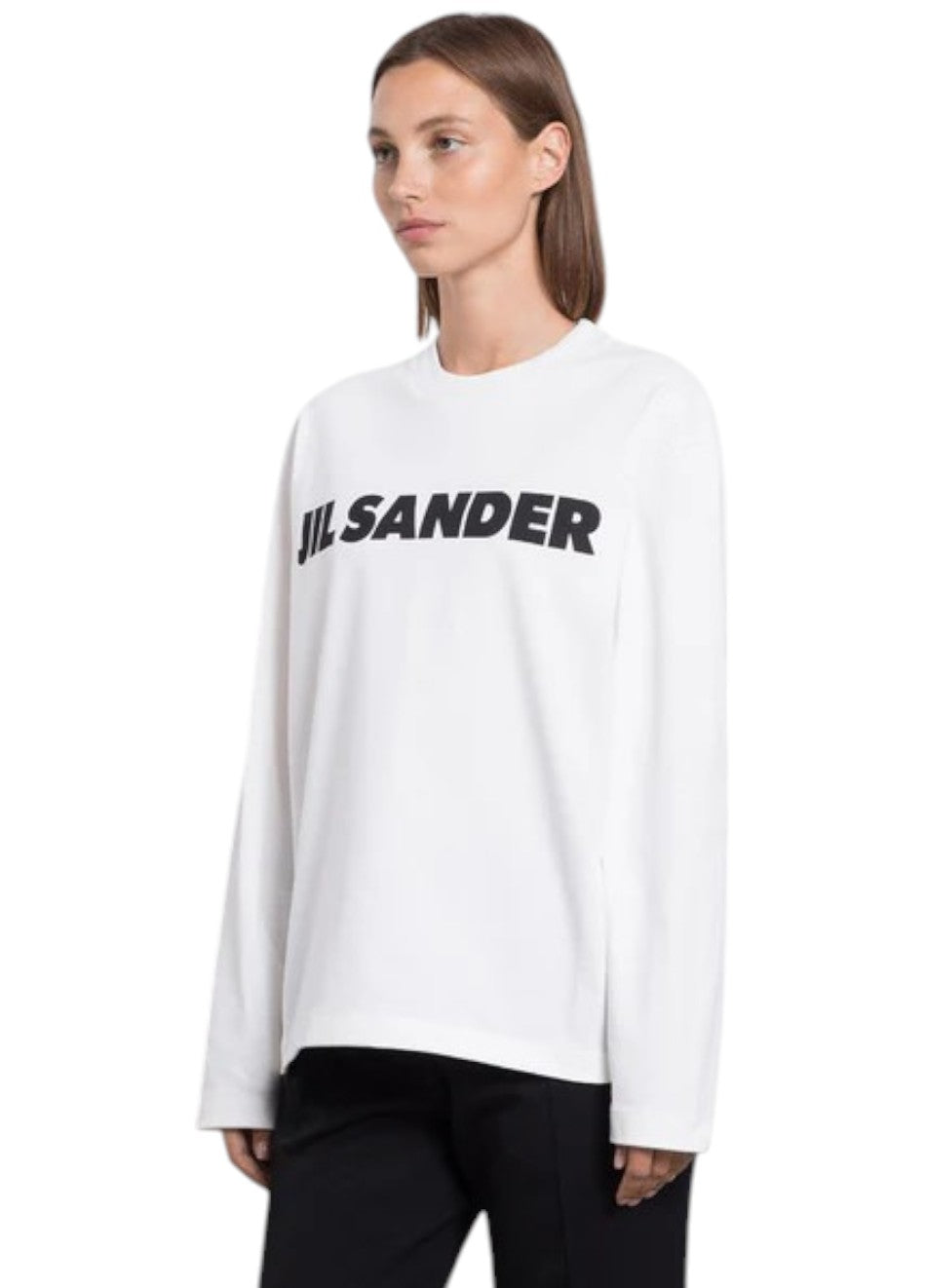Jil Sander Logo Print Long Sleeve T-shirt White