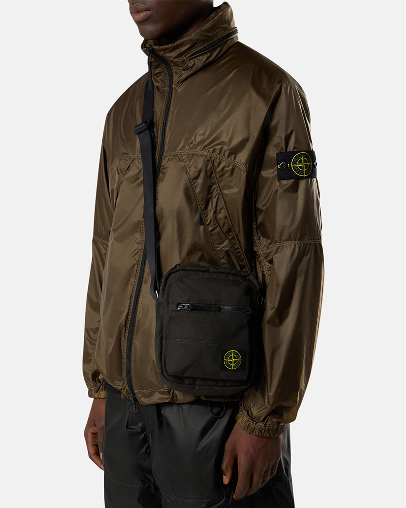 Stone Island 9200011 RESIN TREATED CORDURA Pouch Bag Lead Grey