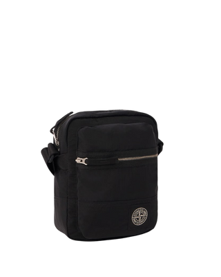 Stone Island 9200015 COATED NYLON METAL IN ECONYL® Pouch Bag Black