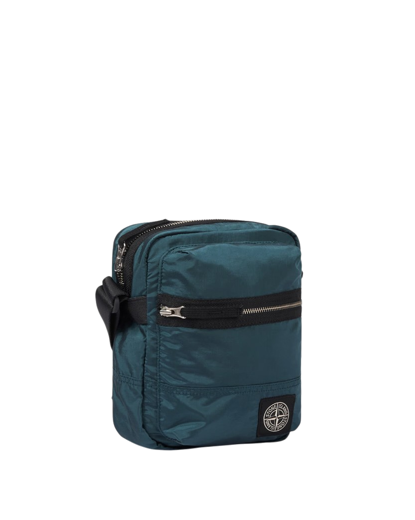 Stone Island 9200015 COATED NYLON METAL IN ECONYL® Pouch Bag Dark Teal Green