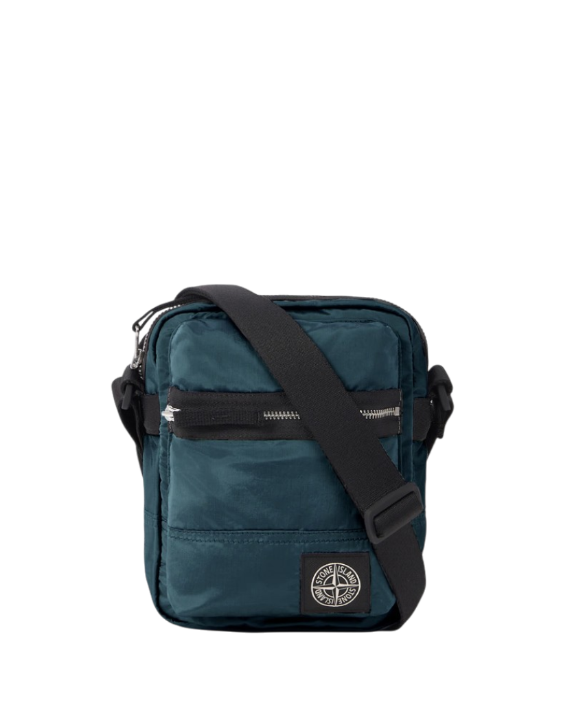 Stone Island 9200015 COATED NYLON METAL IN ECONYL® Pouch Bag Dark Teal Green