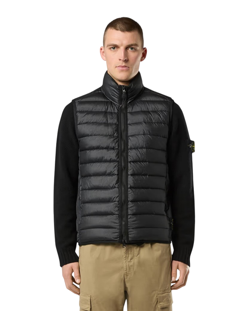 Stone Island G0724 Loom Woven Chambers R-Nylon Down-TC Vest Black