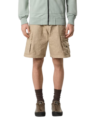 Stone Island L100001 ORGANIC-LOOK NYLON PANAMA-TC Loose Cargo Shorts Desert Beige