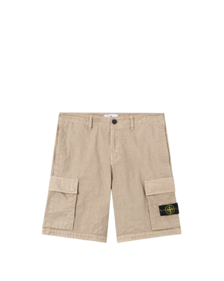 Stone Island L100001 ORGANIC-LOOK NYLON PANAMA-TC Loose Cargo Shorts Desert Beige