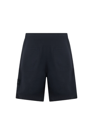 Stone Island L100003 COTTON LINEN CANVAS GHOST Bermuda Shorts Navy Blue
