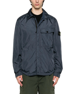 Stone Island Q100006 CRINKLE REPS NY Padded Shirt Jacket Navy Blue