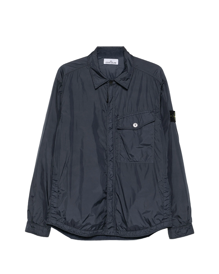 Stone Island Q100006 CRINKLE REPS NY Padded Shirt Jacket Navy Blue