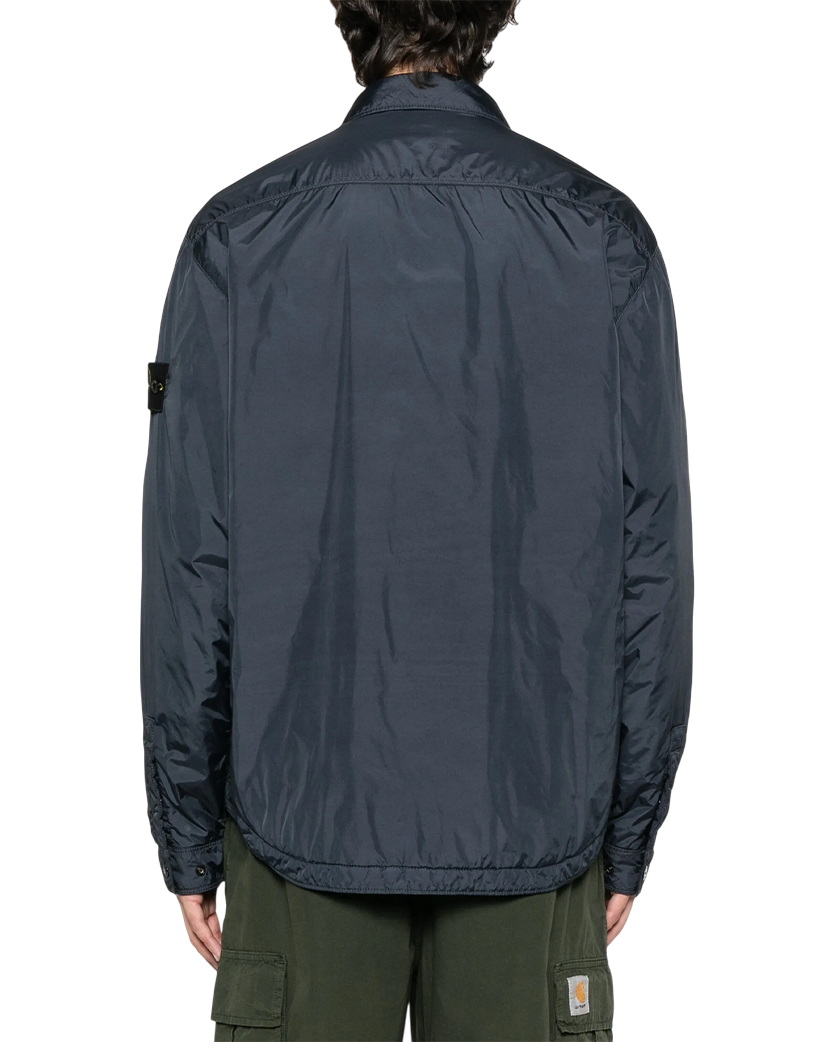 Stone Island Q100006 CRINKLE REPS NY Padded Shirt Jacket Navy Blue