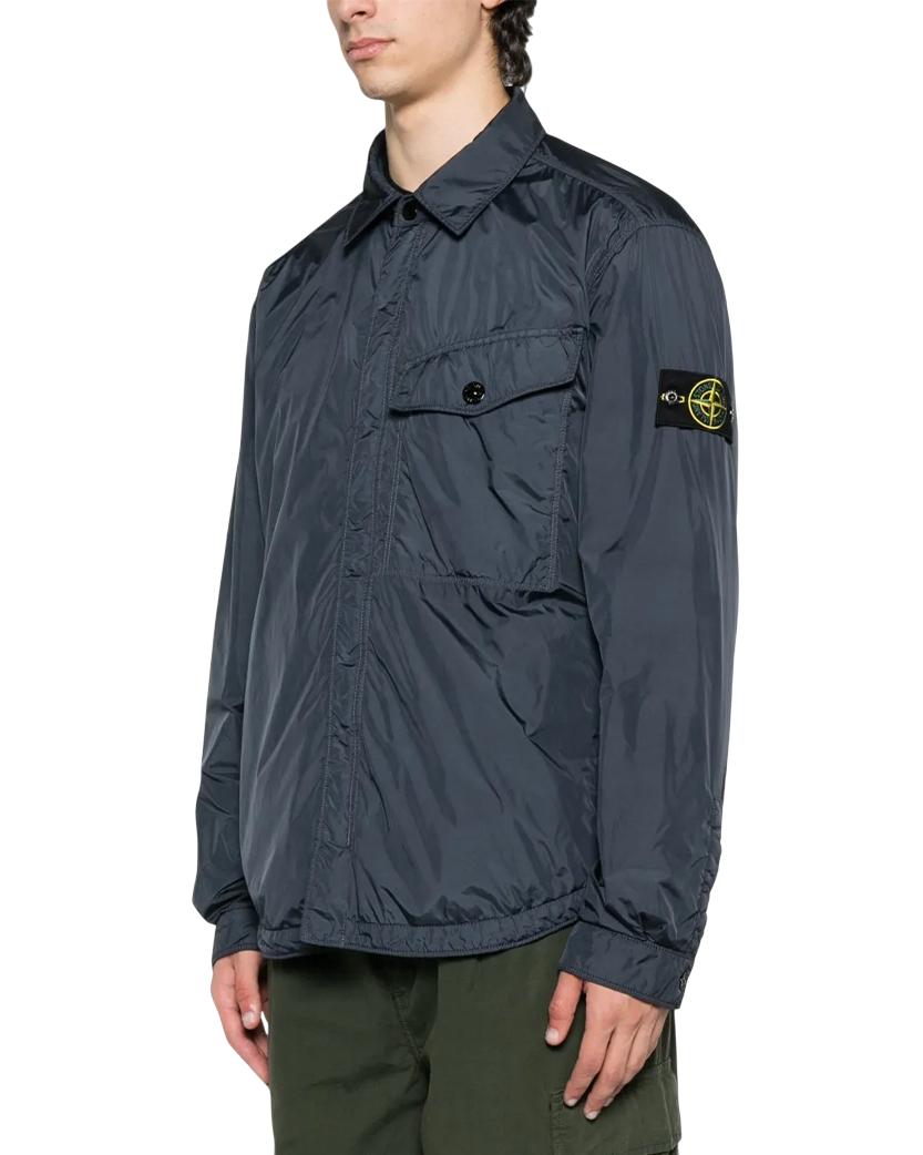 Stone Island Q100006 CRINKLE REPS NY Padded Shirt Jacket Navy Blue