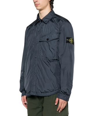 Stone Island Q100006 CRINKLE REPS NY Padded Shirt Jacket Navy Blue