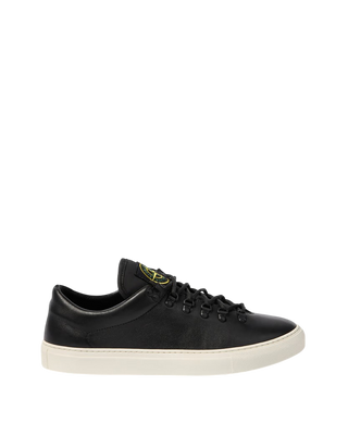 Stone Island S0101 Leather Logo Sneaker Black