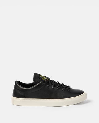 Stone Island S0101 Leather Logo Sneaker Black