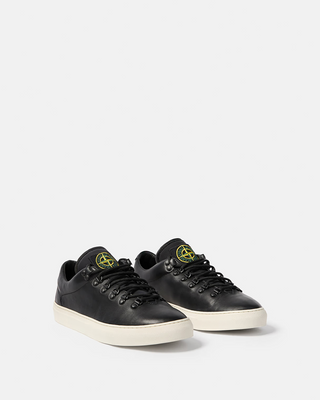 Stone Island S0101 Leather Logo Sneaker Black